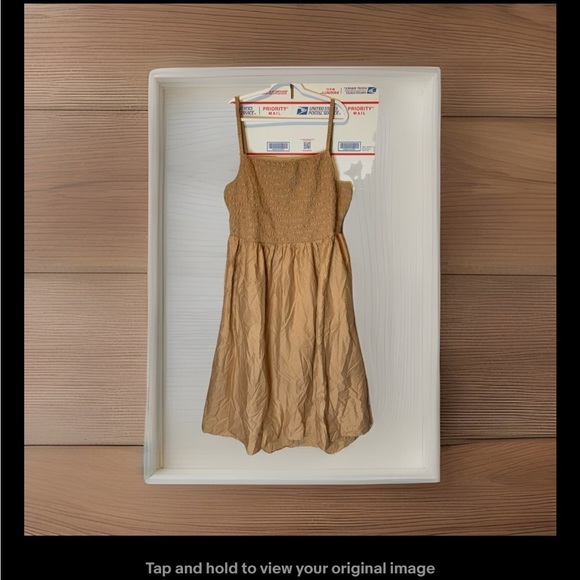 Old Navy Dress Womens 4X Brown Fit & Flare Midi Smocked Pockets Boho Cottage - Picture 2 of 3